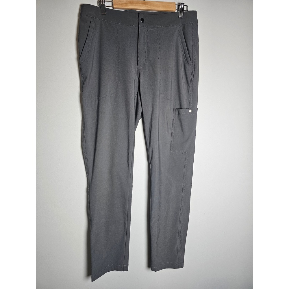 Gorpcore Columbia Fleece Lined Hiking Pants Womens 12 Grey Cargo Water Resistant